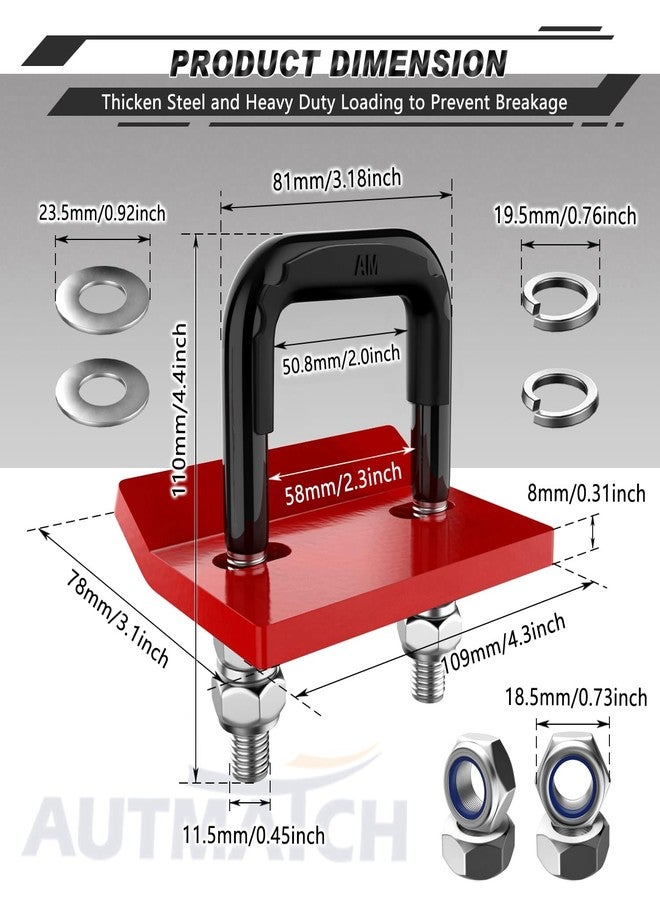 AUTMATCH Hitch Tightener Anti-Rattle Clamp, Heavy Duty Hitch Stabilizer for 1.25" and 2" Trailer Hitches, Rubber Isolator and Anti-Rust Double Coating Protective, Black & Red - Image 4